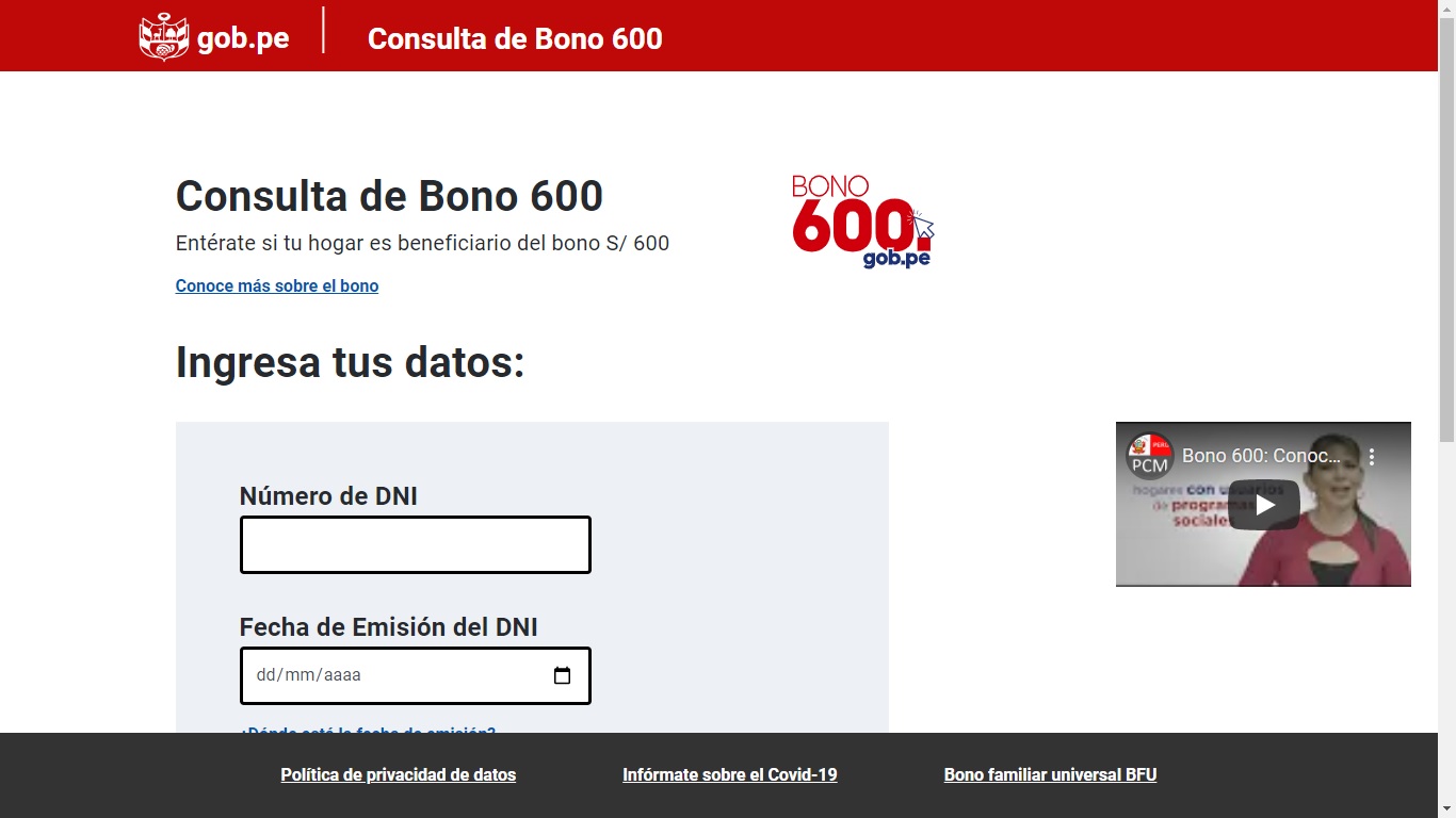 Consulta si aún puedes cobrar el bono de los 600 soles