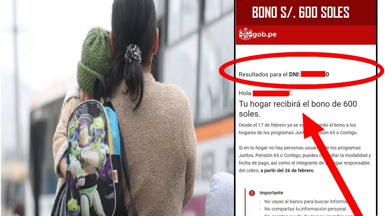 NOTA: Es una mientira que los niños sean nuevos beneficiarios del bono 600 soles