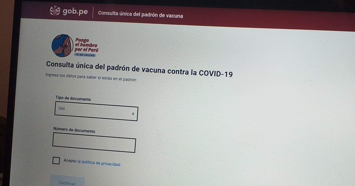 Consulta única del padrón de vacuna contra la COVID-19