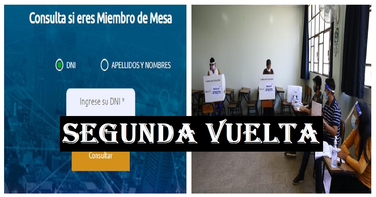 Consulta si serás miembro de mesa para la segunda vuelta