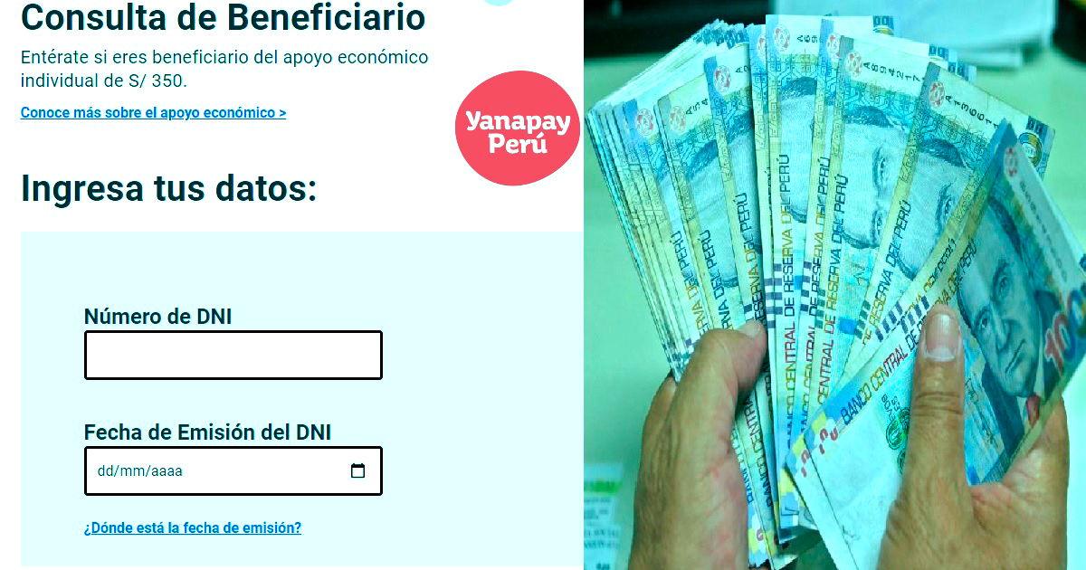 Consulta aquí si eres beneficiario de este subsidio Yanapay