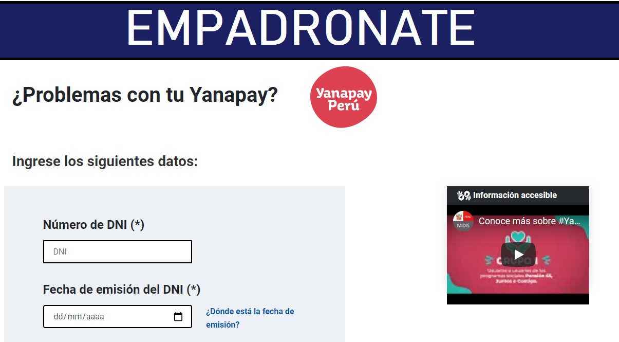 EMPADRONATE AL BONO YANAPAY