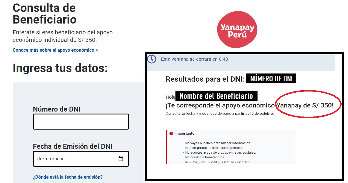 pasos para saber si eres Beneficiario del Bono Yanapay