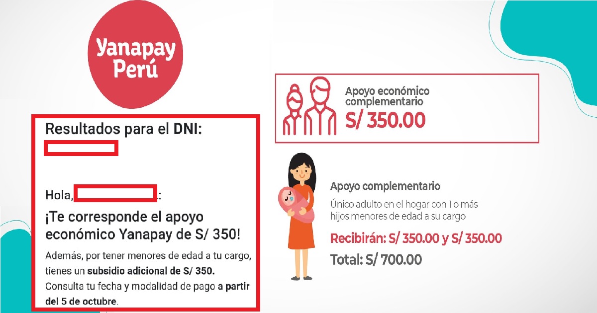 Bono Yanapay consulta si podrás recibirlo desde hoy, 5 de octubre y en qué modalidad