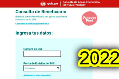 Bono Yanapay Perú 2022